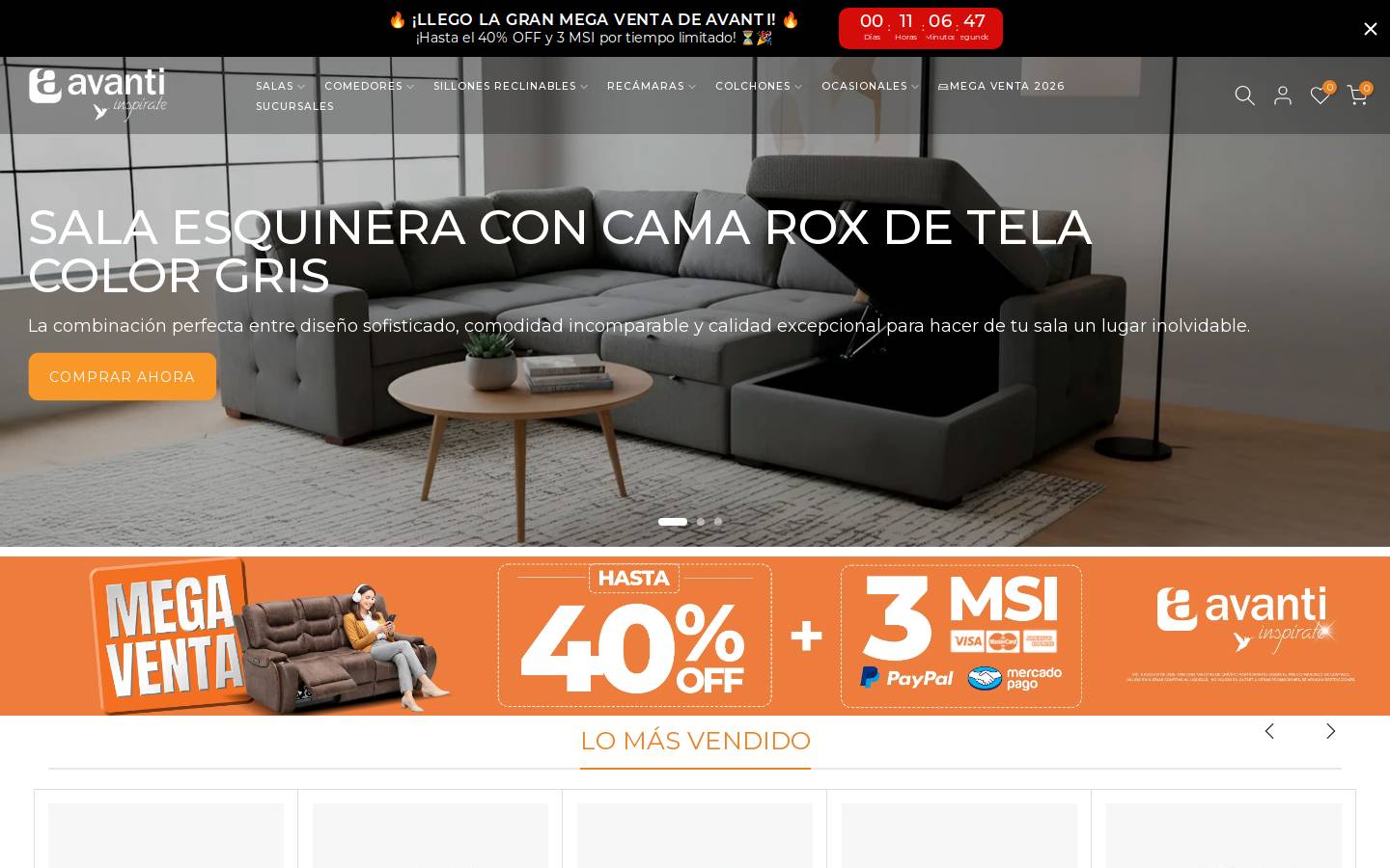 mueblesavanti.com.mx homepage screenshot