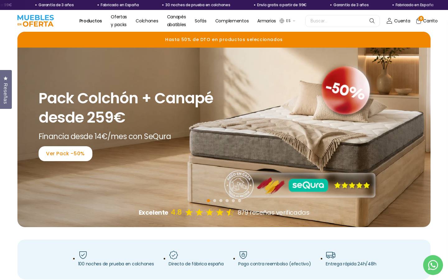 Mueblesenoferta homepage screenshot