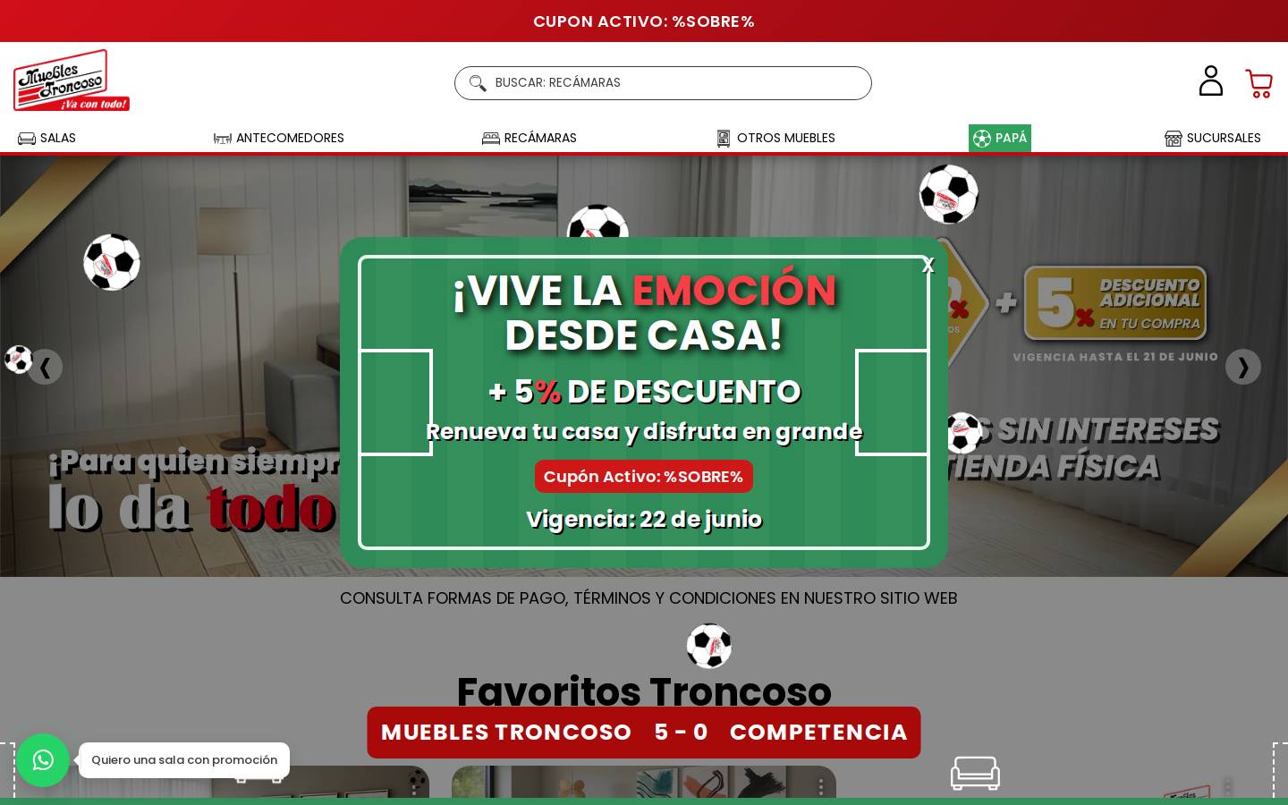 mueblestroncoso.com.mx homepage screenshot
