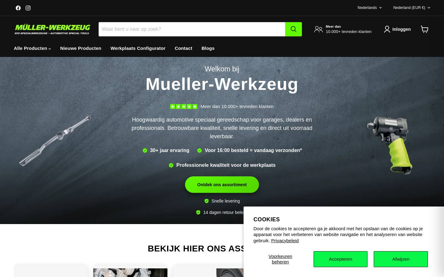 mueller-werkzeug.nl homepage screenshot