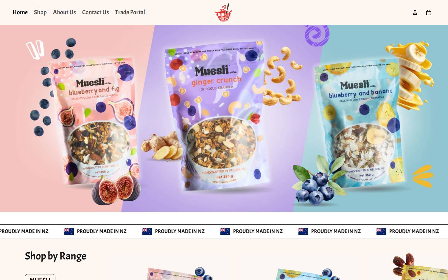 muesliandco.co.nz homepage screenshot