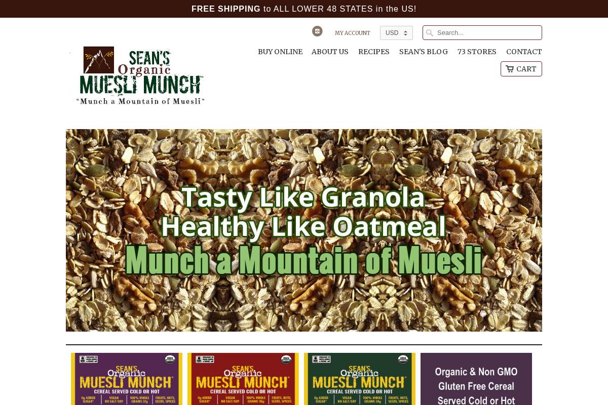 mueslimunch.com homepage screenshot