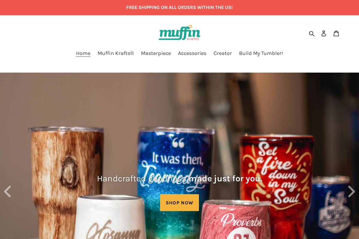 muffinkrafts.com homepage screenshot