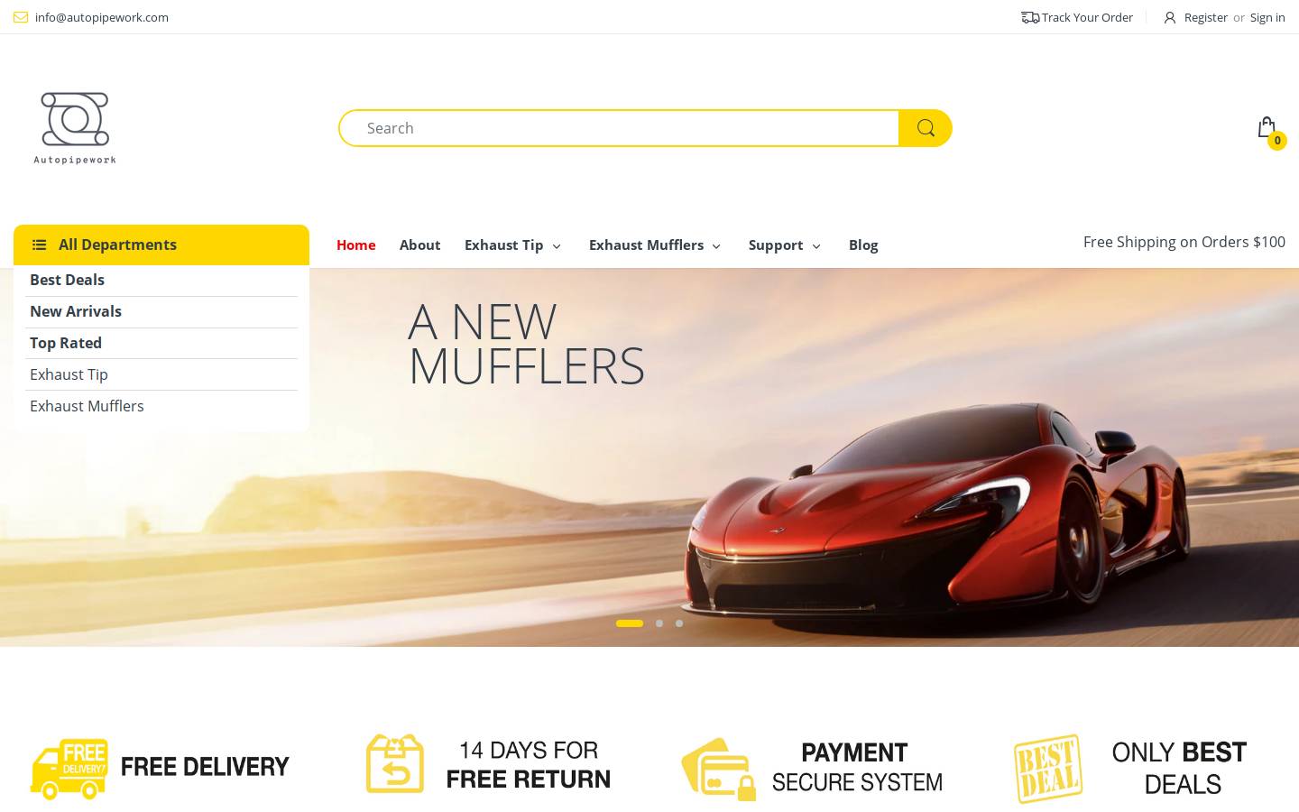 mufflertip.com homepage screenshot