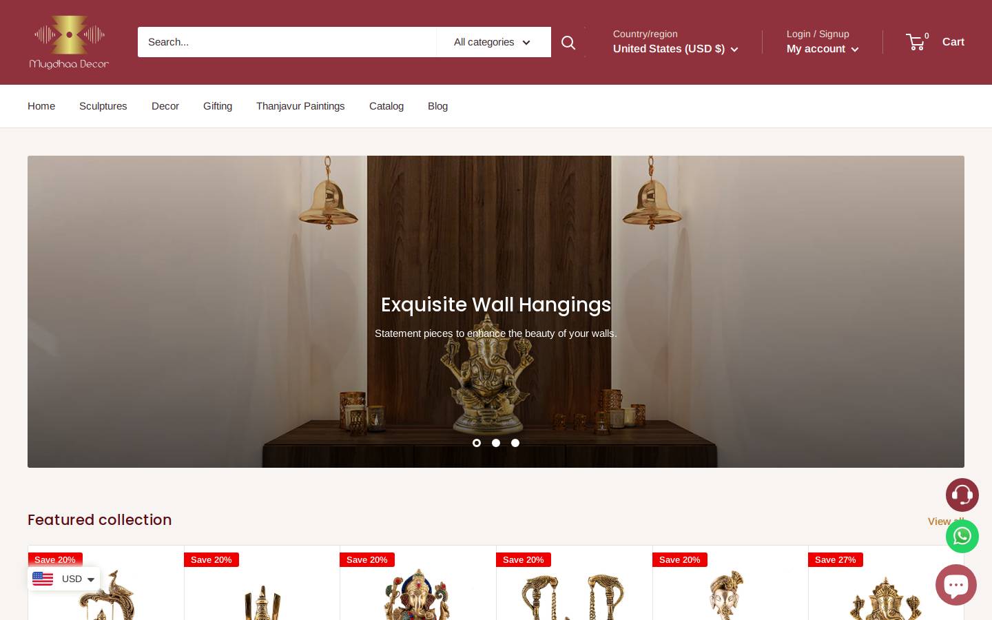 mugdhaadecor.com homepage screenshot