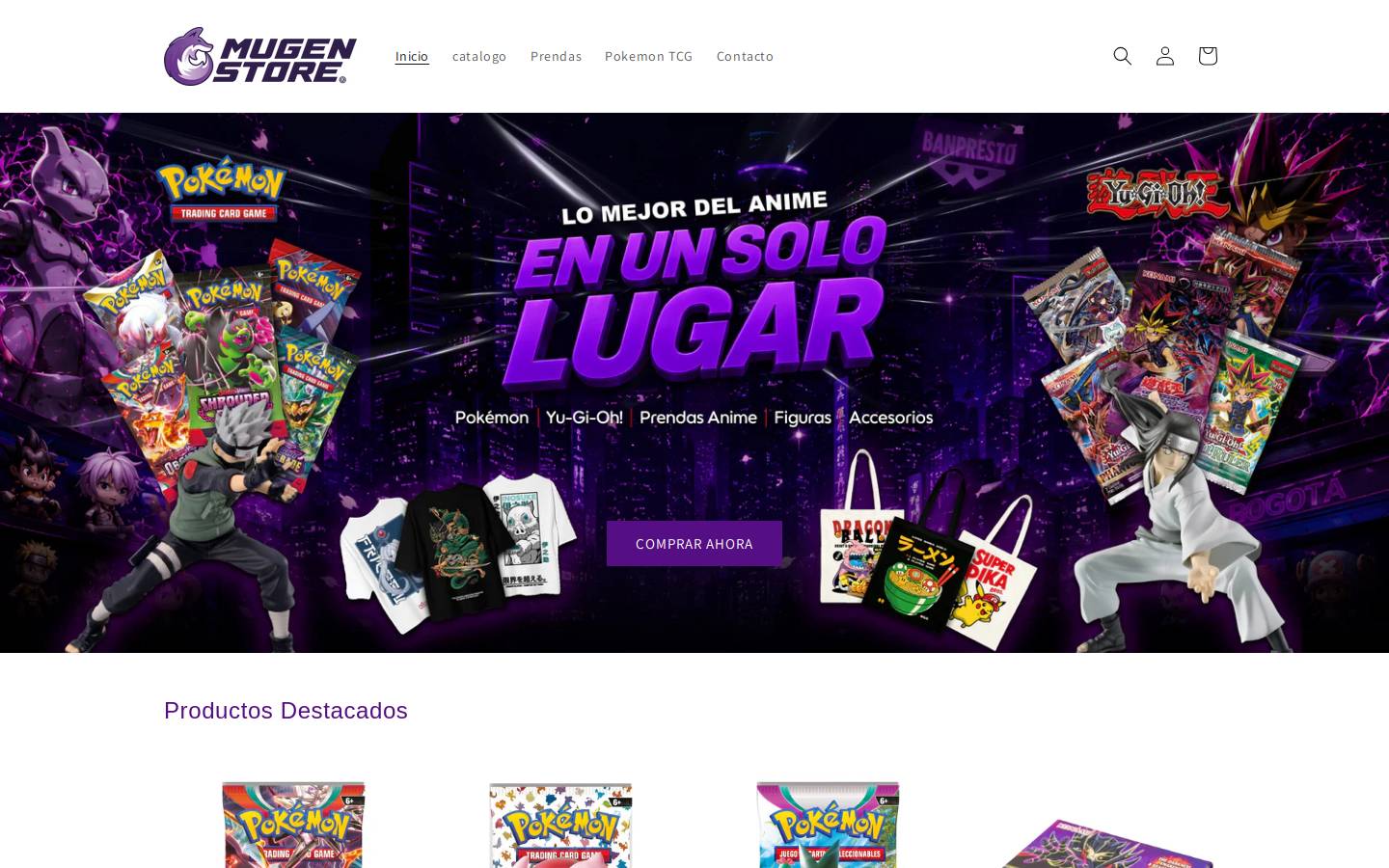 mugenstore.com homepage screenshot