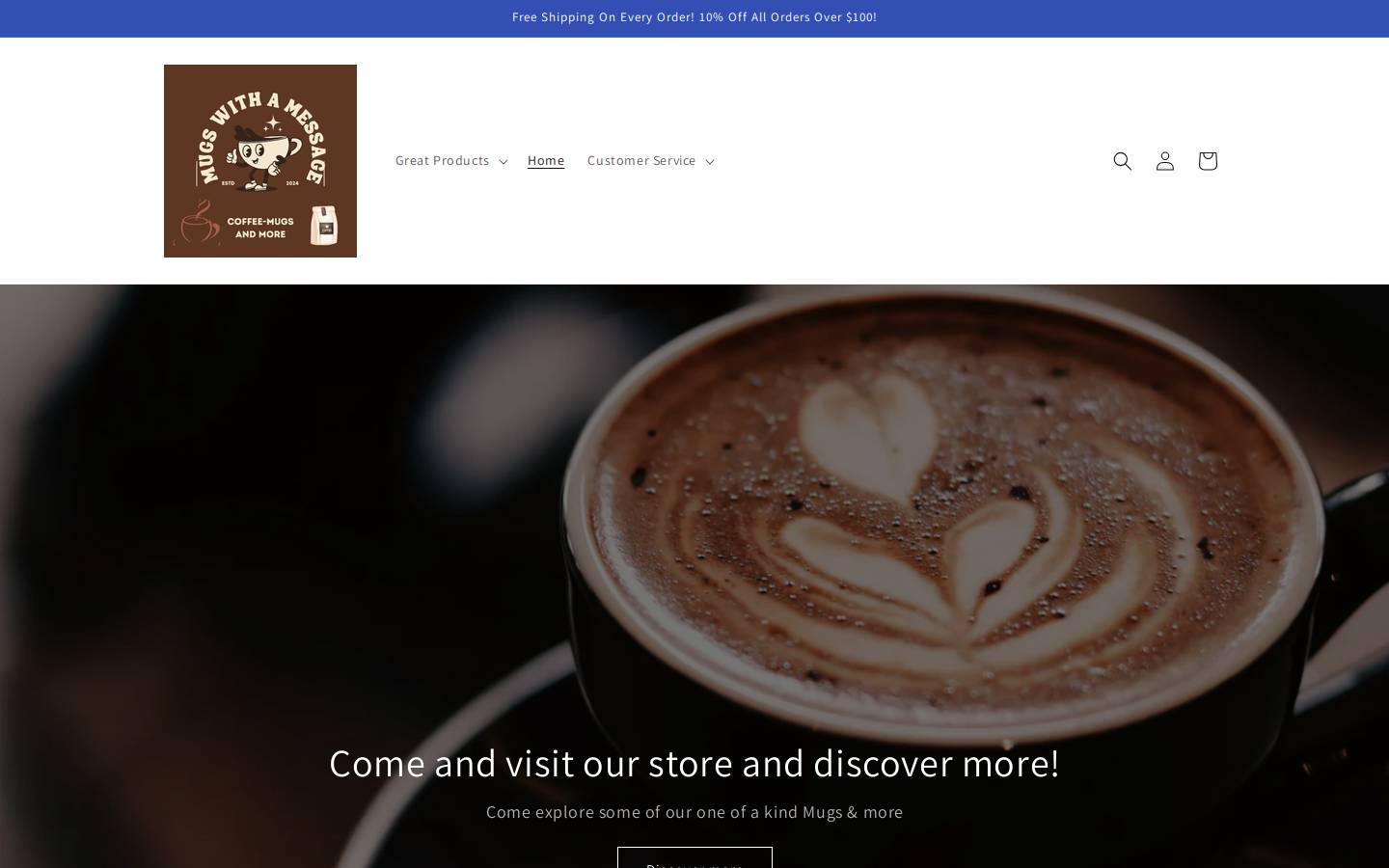 mugswithamessage.com homepage screenshot