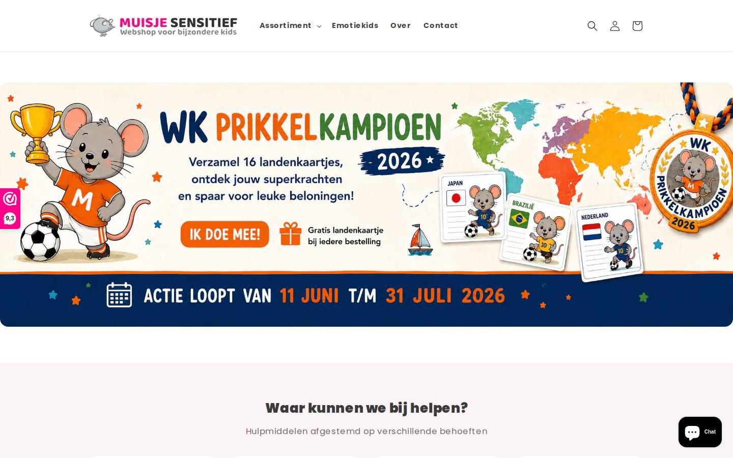 muisjesensitief.nl homepage screenshot