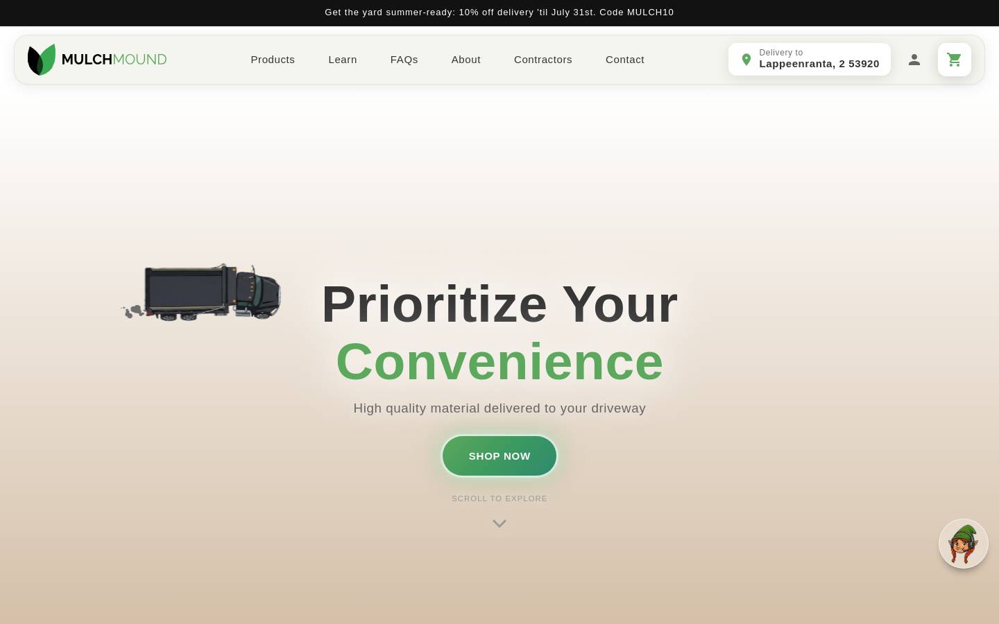 mulchmound.com homepage screenshot