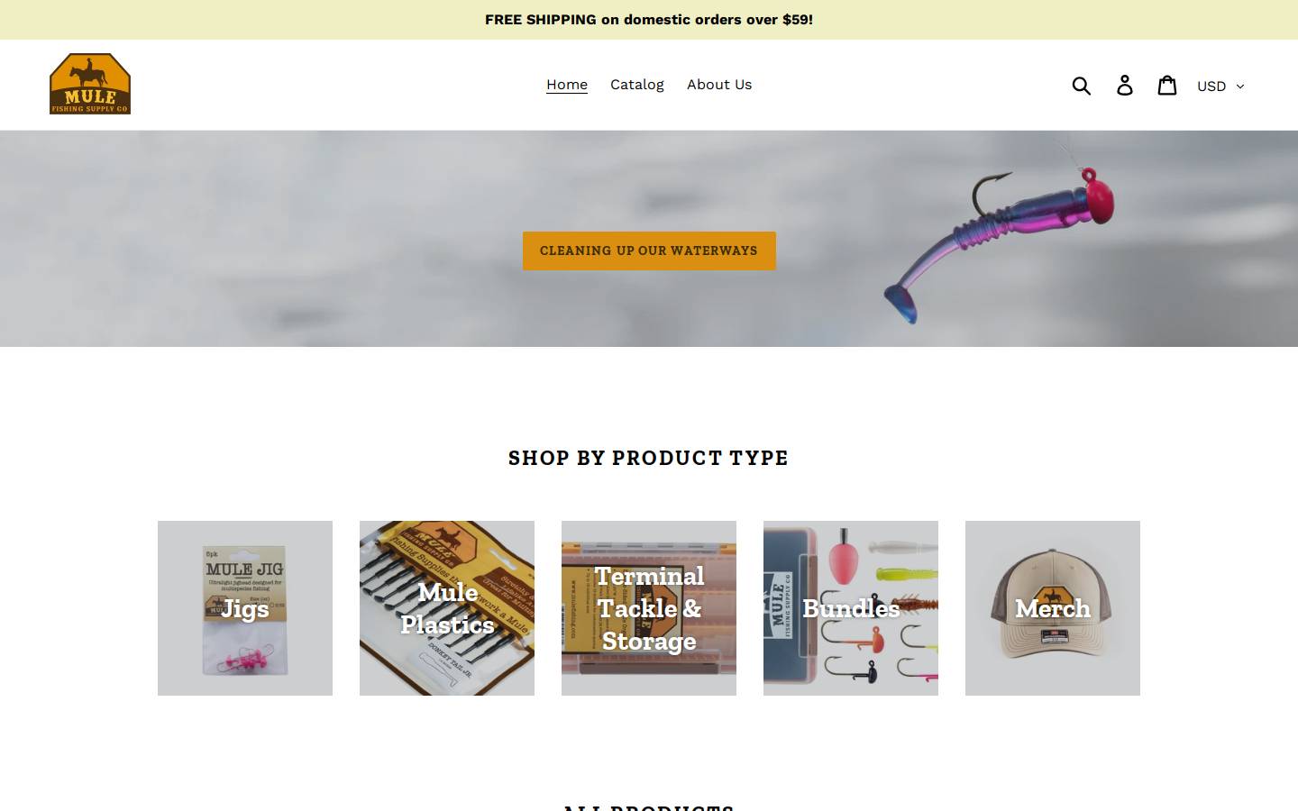 mulefishing.com homepage screenshot