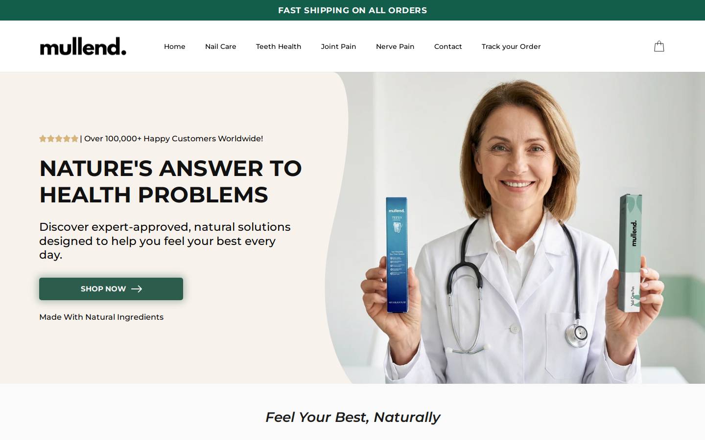 Mullend homepage screenshot