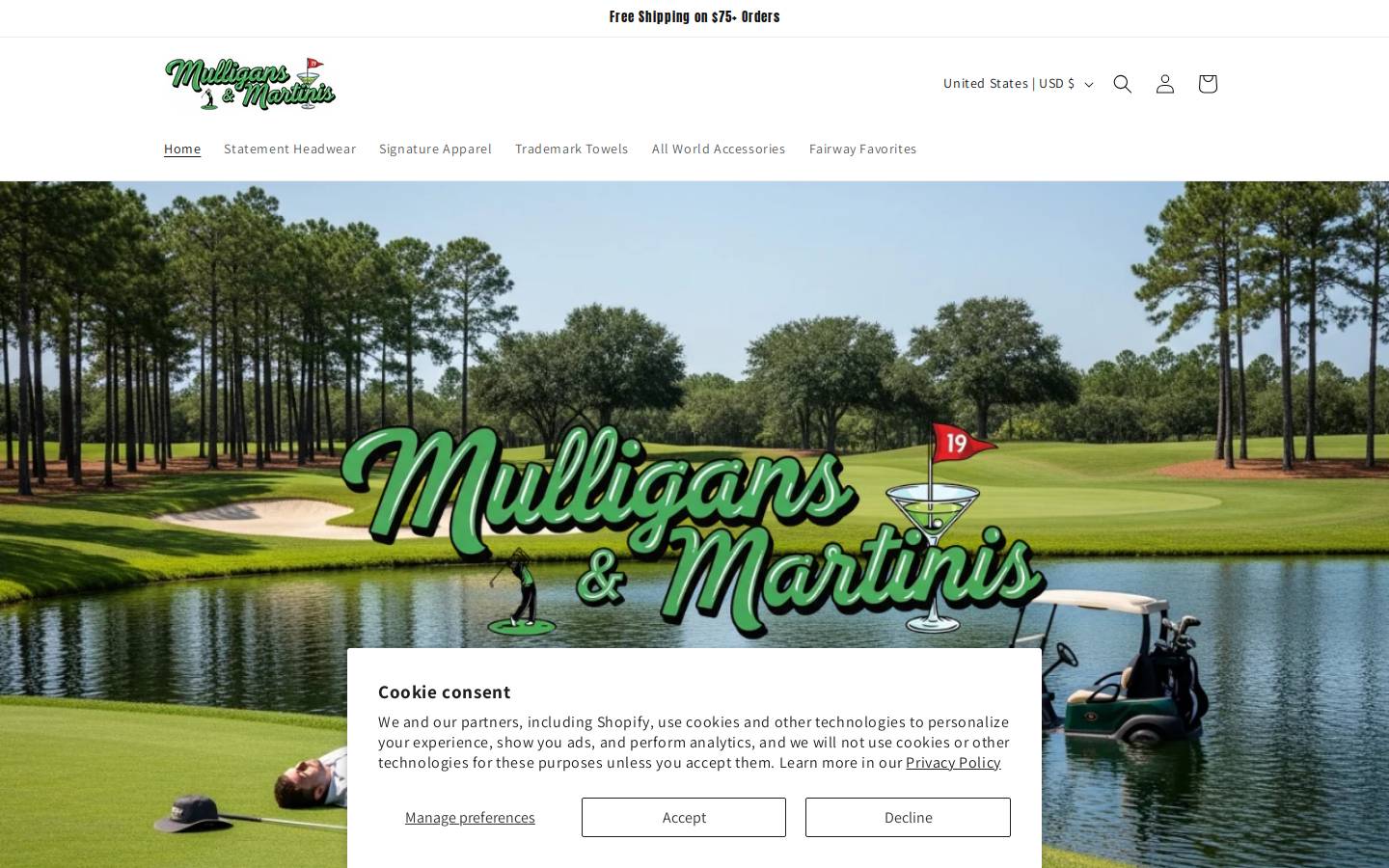 mulligansandmartinis.com homepage screenshot