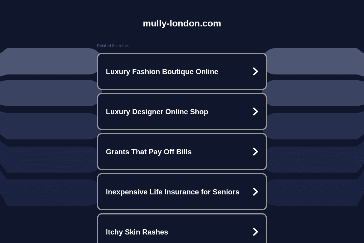 Mully London homepage screenshot