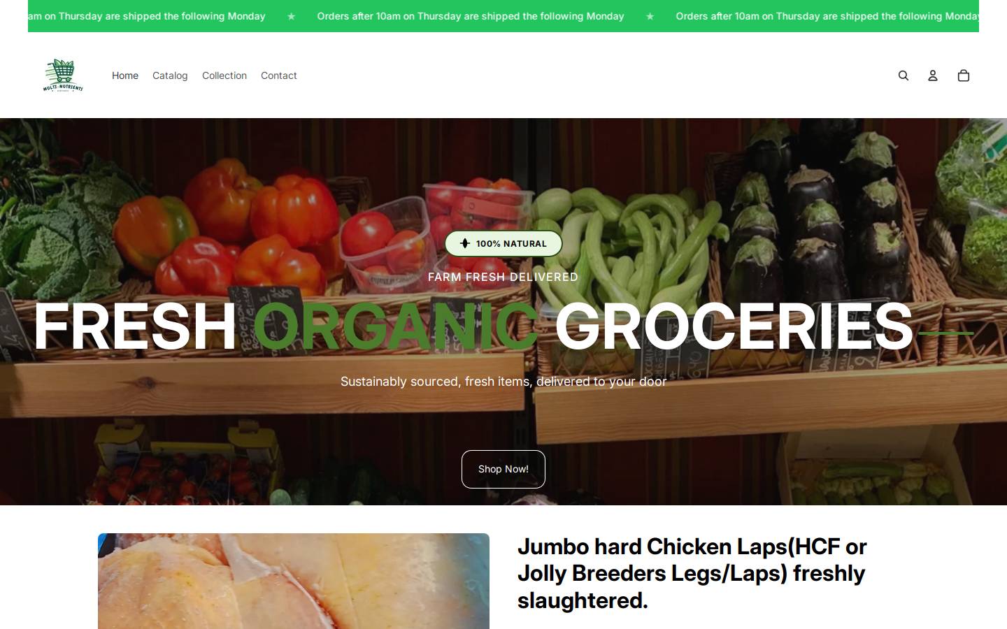 multi-nutrientfoodsandfrozen.com homepage screenshot