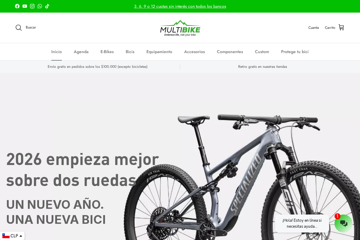 Multibike homepage screenshot