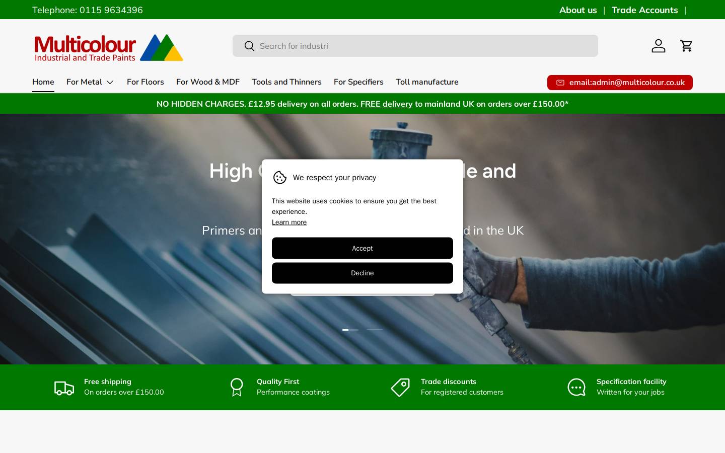multicolourpaints.com homepage screenshot