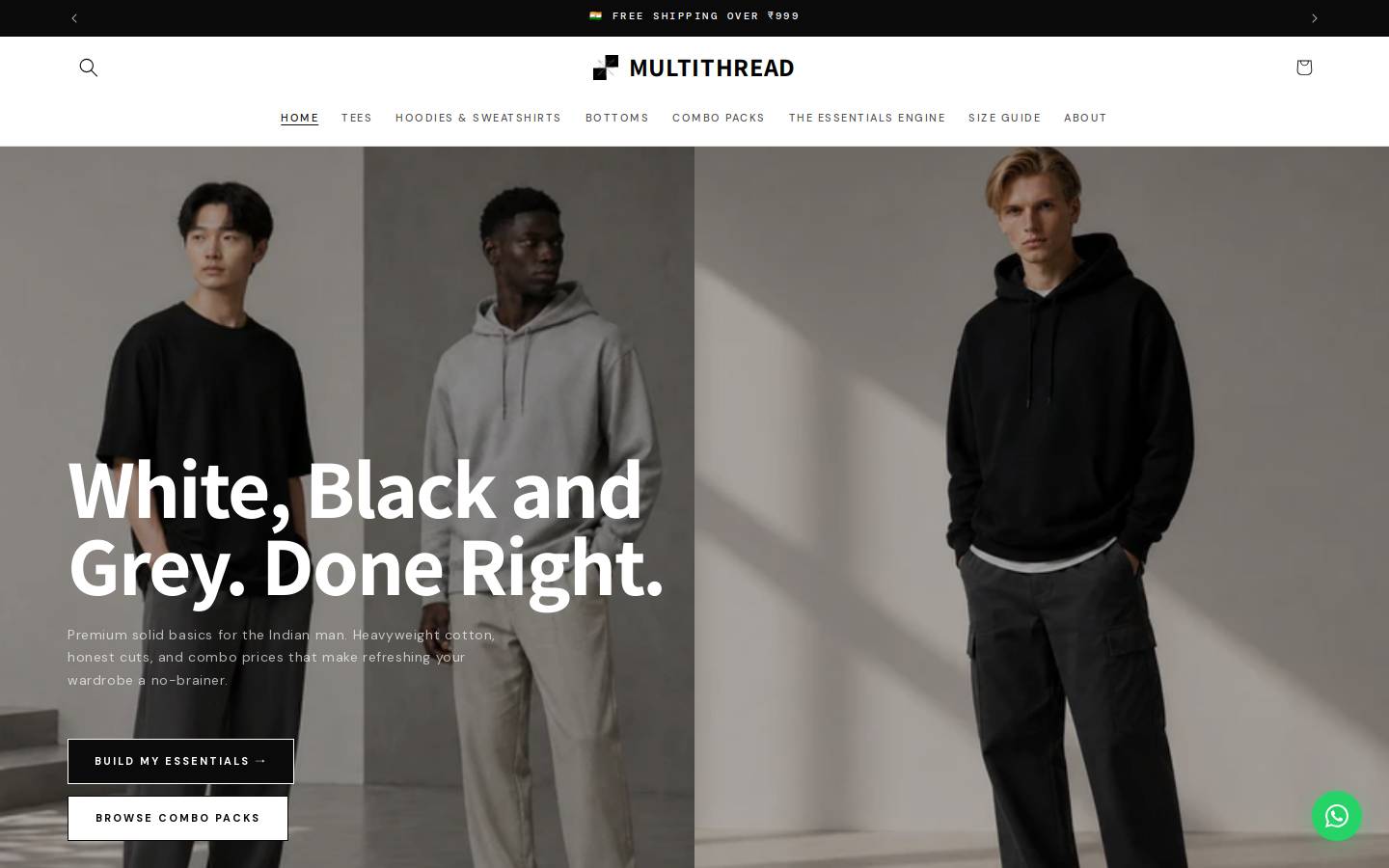 multithread.fashion homepage screenshot
