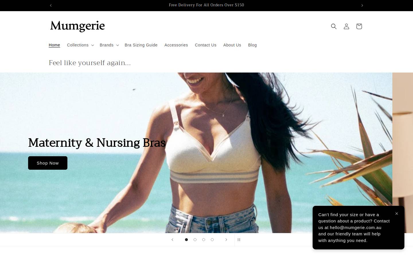 mumgerie.com.au homepage screenshot