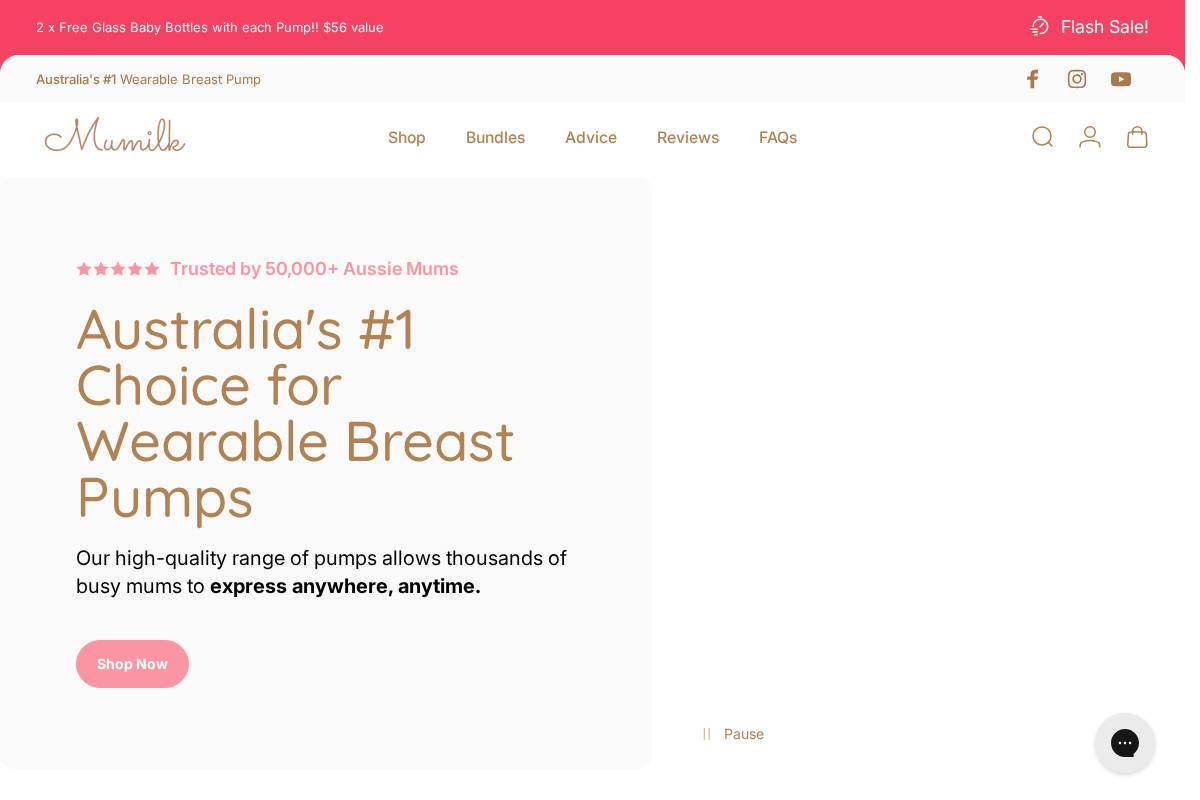 mumilk.com.au homepage screenshot