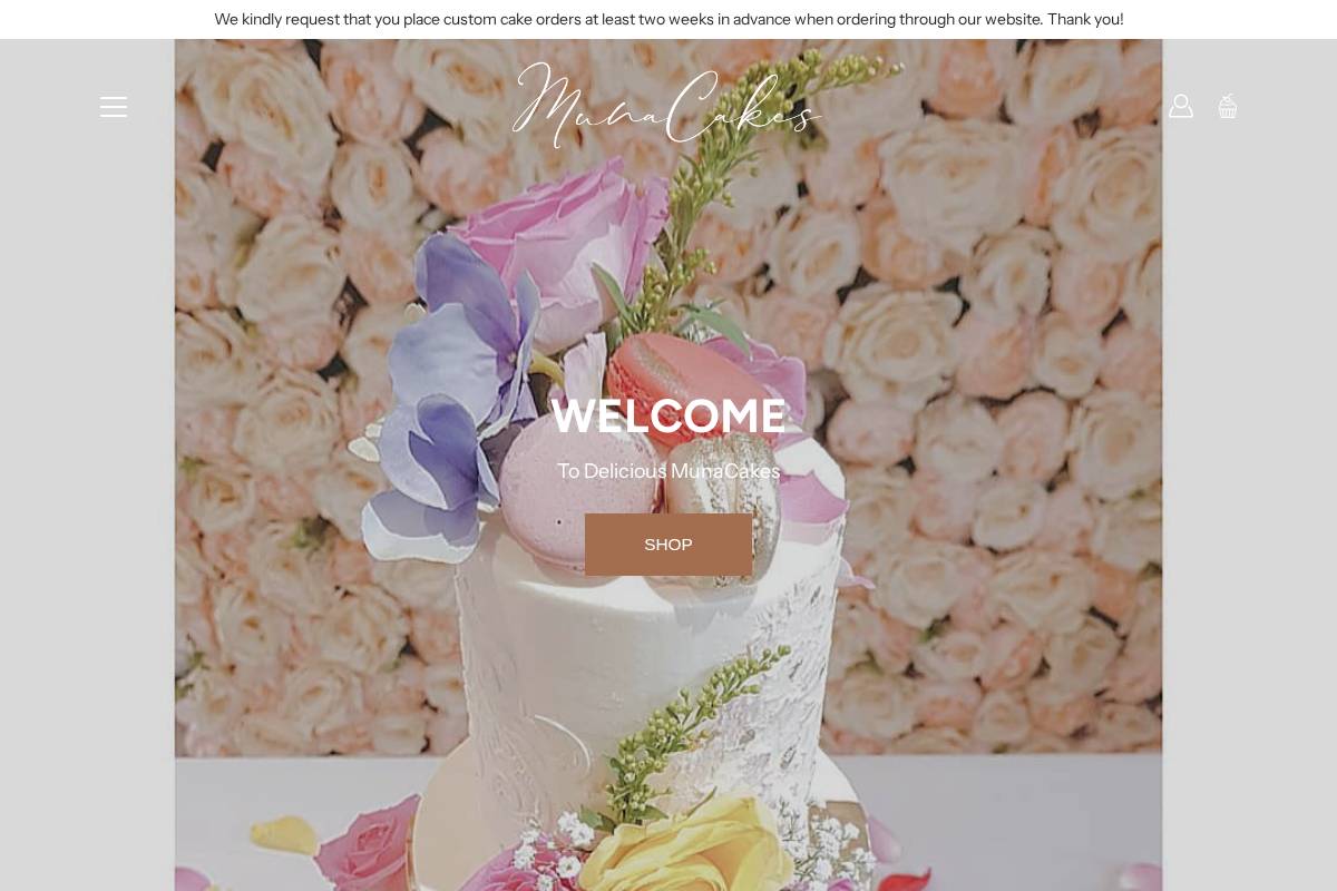 munacakes.com homepage screenshot