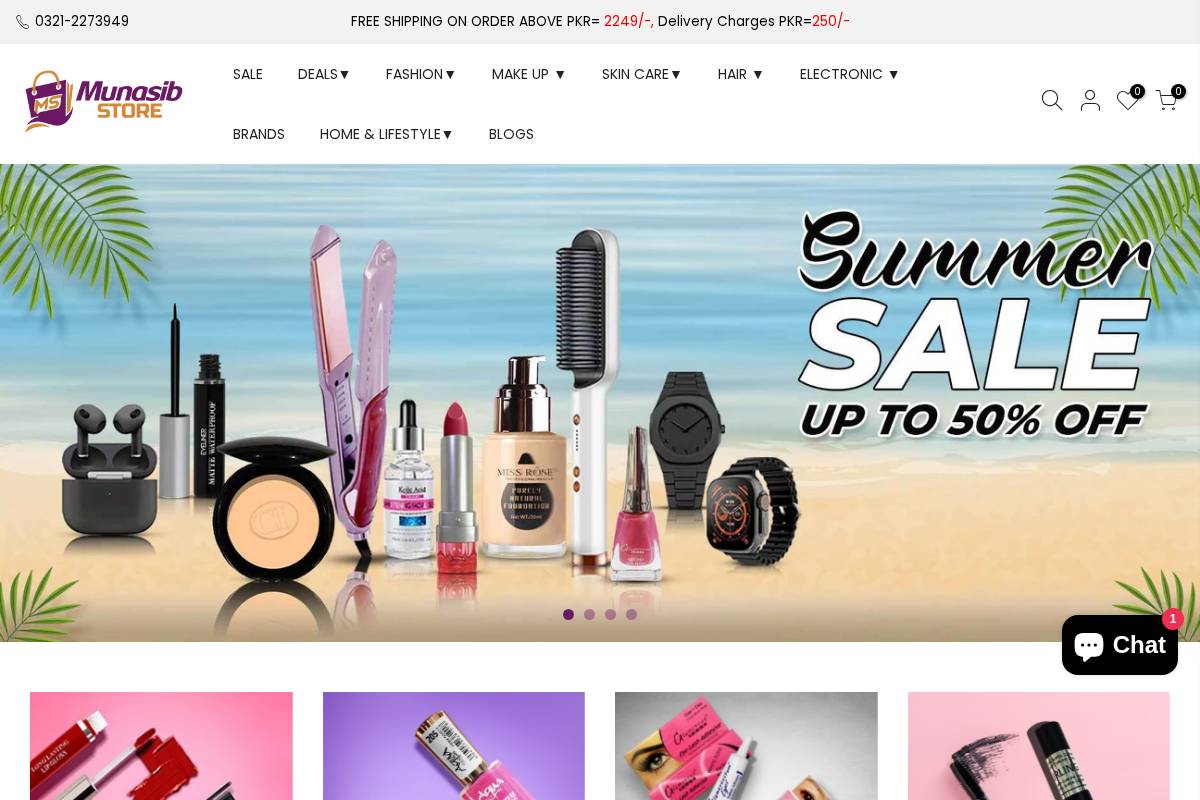Munasibstore homepage screenshot
