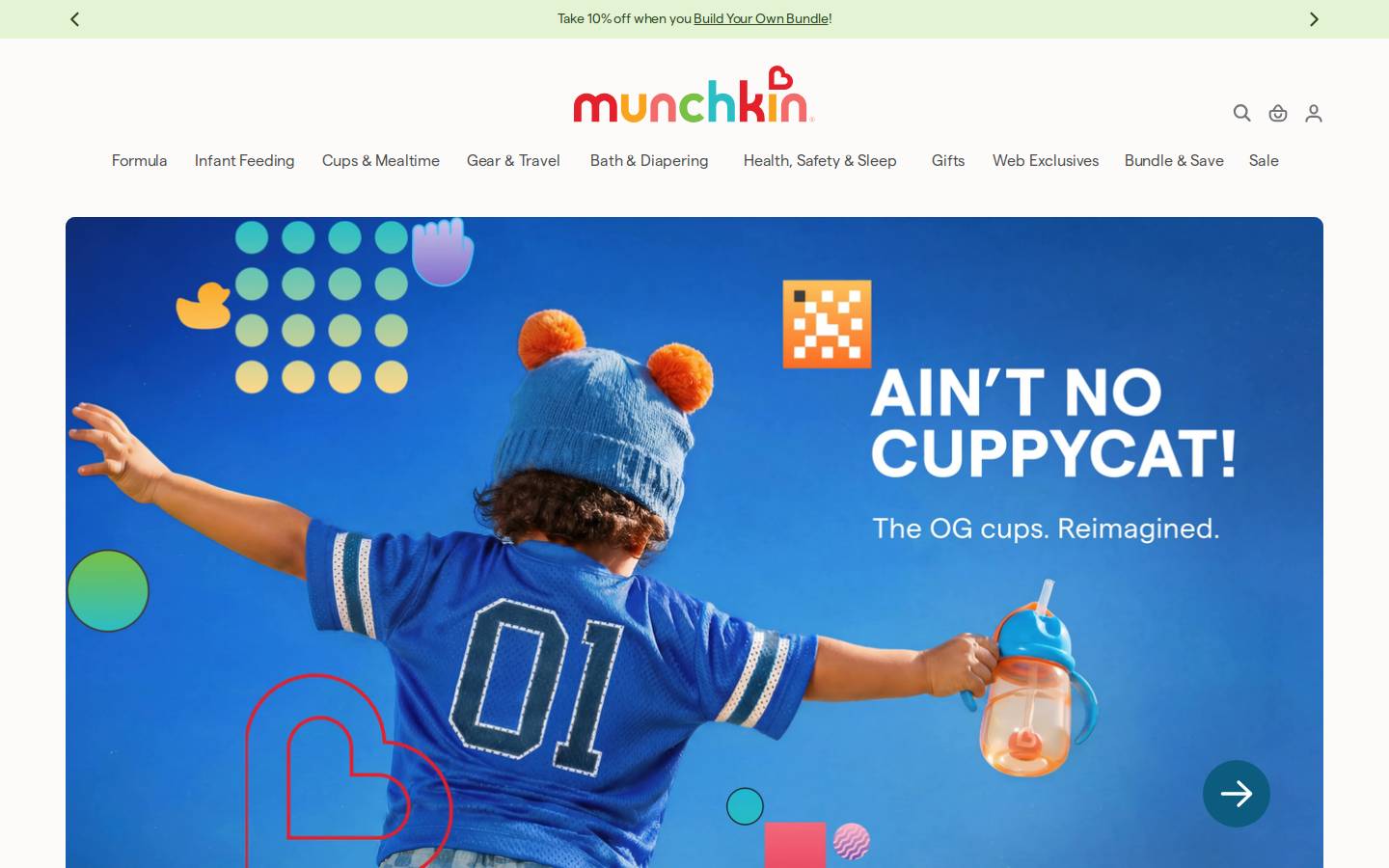 Munchkin Grass Fed homepage screenshot