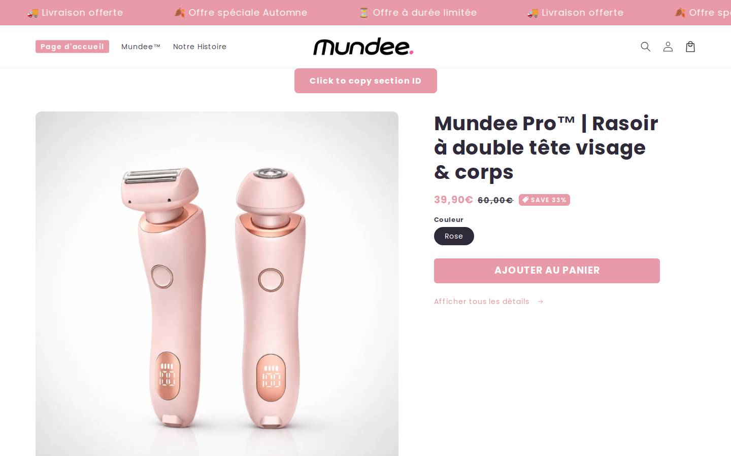 mundeefrance.com homepage screenshot