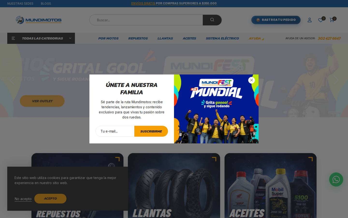 mundimotos.com.co homepage screenshot