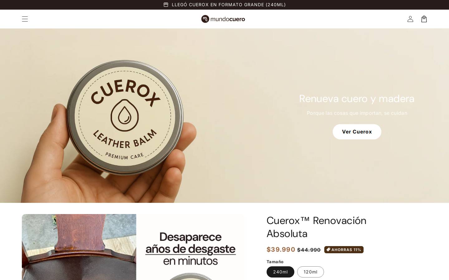 mundocuero.cl homepage screenshot