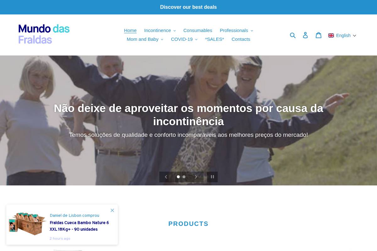 mundodasfraldas.pt homepage screenshot