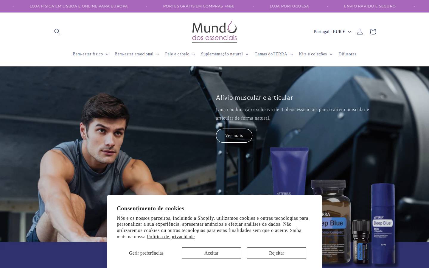 Mundo dos Essenciais homepage screenshot