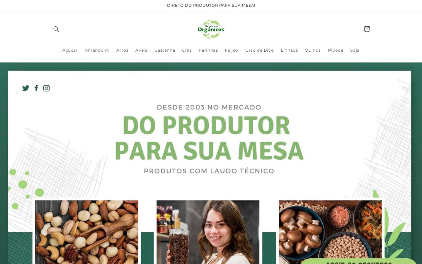 mundodosorganicos.com.br homepage screenshot