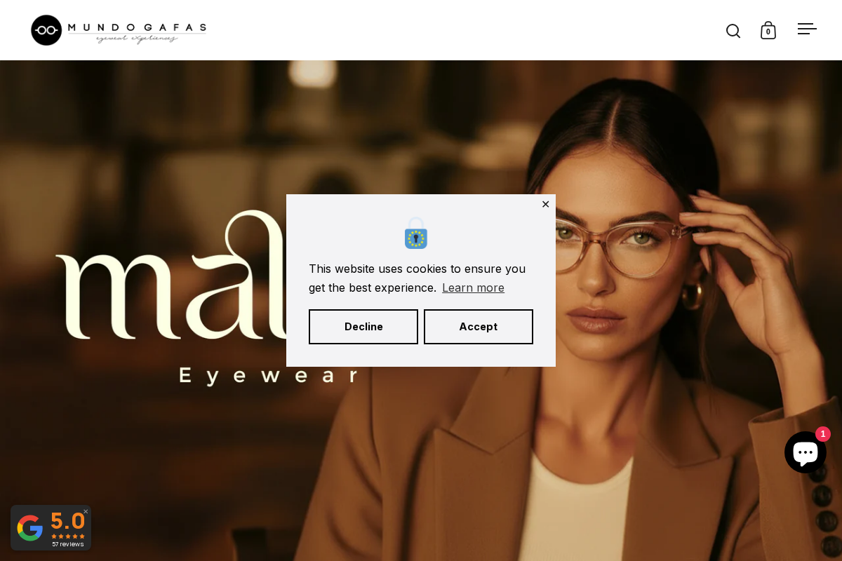 Mundogafas homepage screenshot