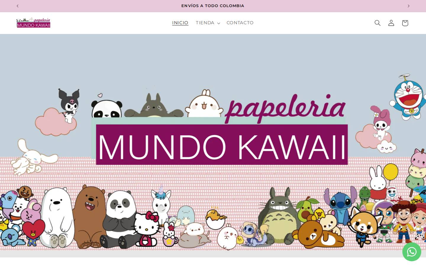 mundokawaiipapeleria.com homepage screenshot