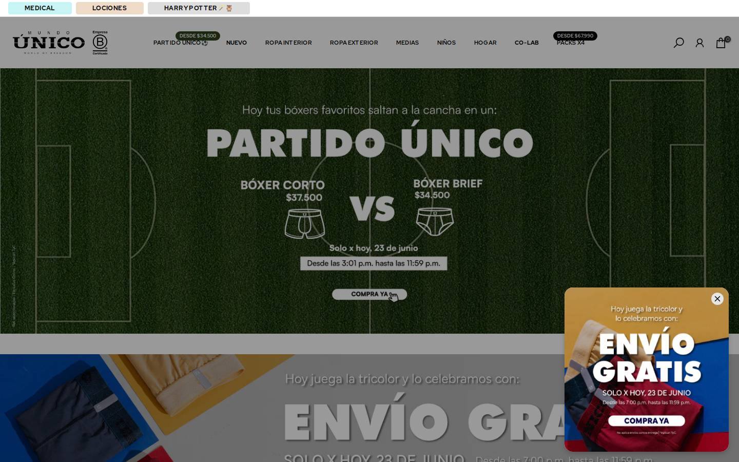 mundounico.com.co homepage screenshot