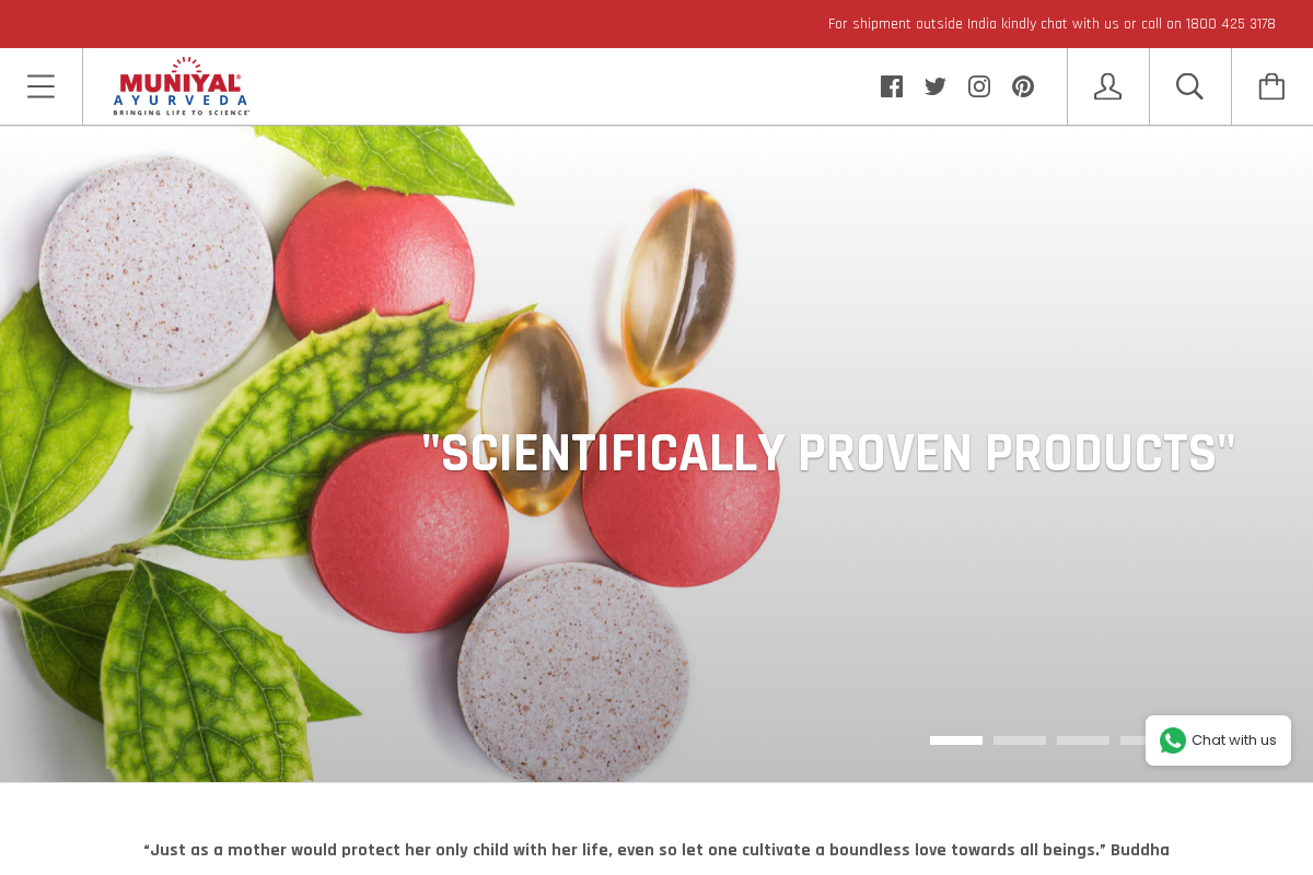 Muniyal Ayurveda homepage screenshot
