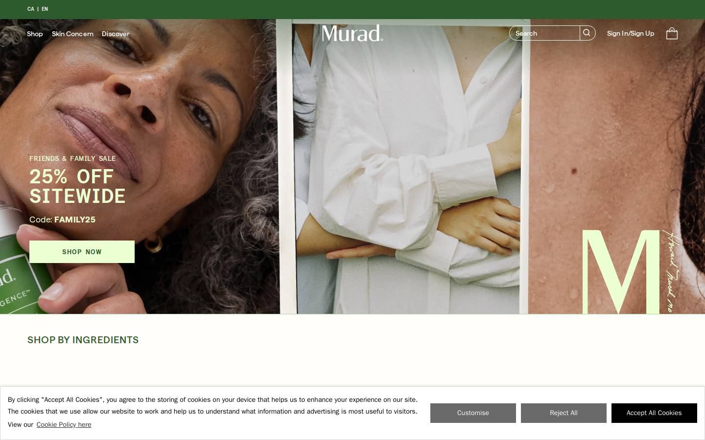 muradskincare.ca homepage screenshot