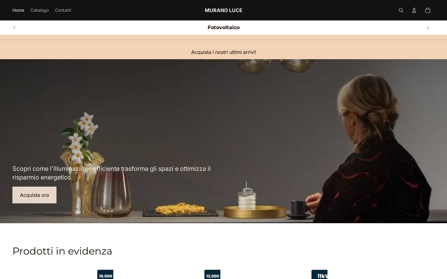 muranoluce.it homepage screenshot