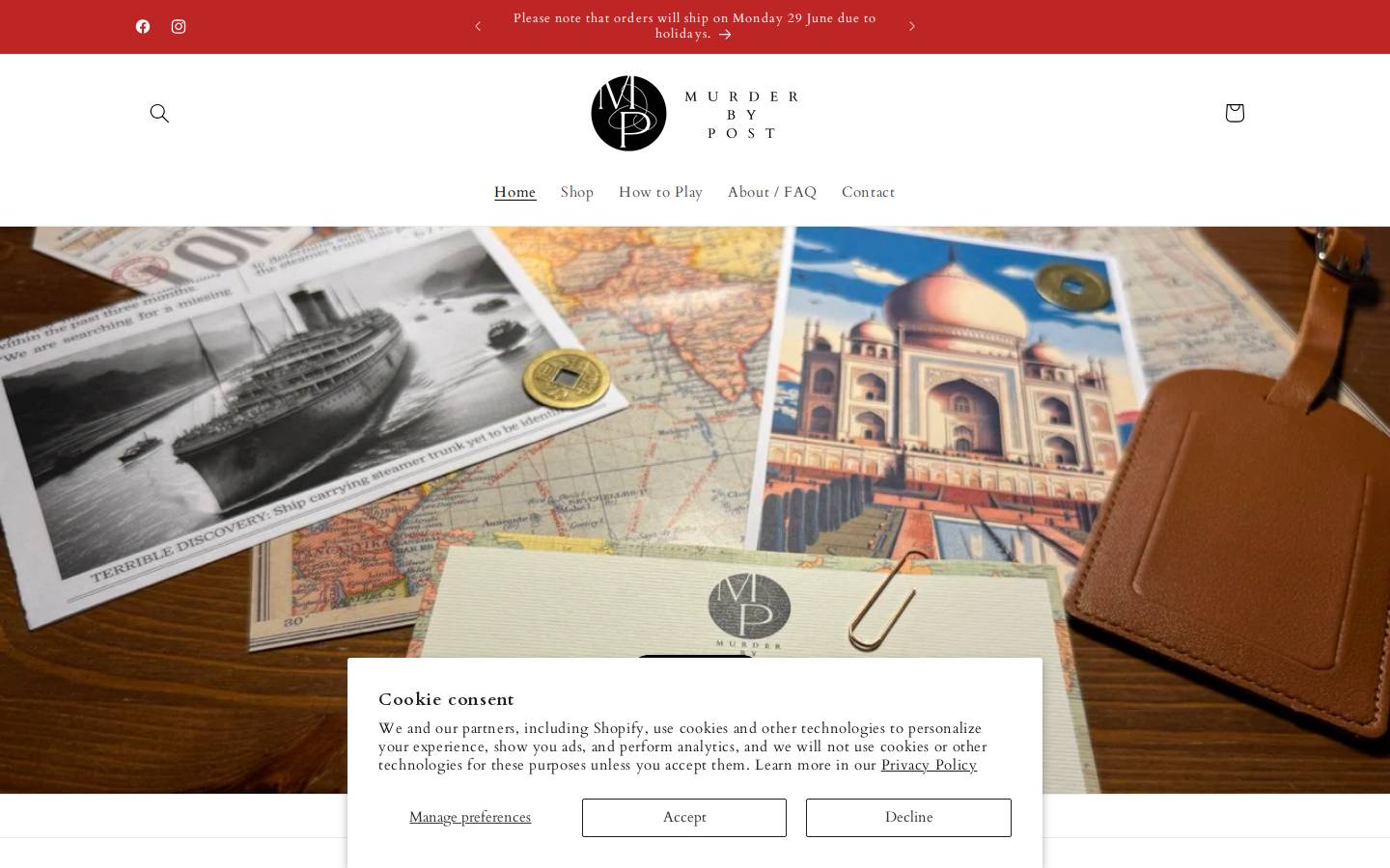 murderbypost.com homepage screenshot