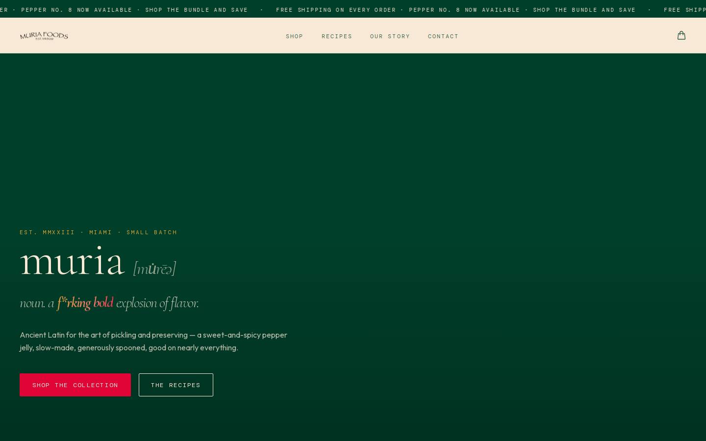 muriafoods.com homepage screenshot