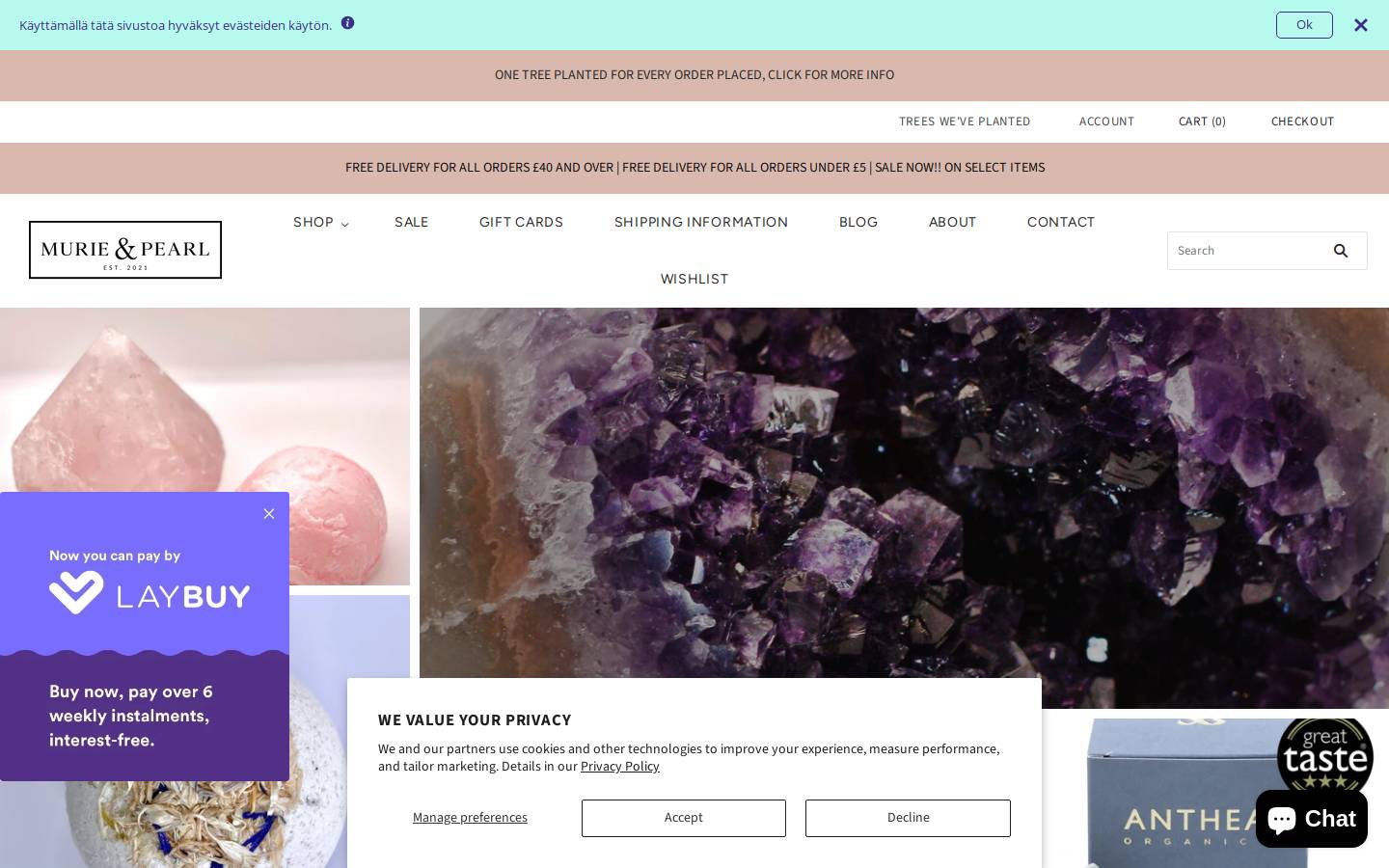murieandpearl.com homepage screenshot