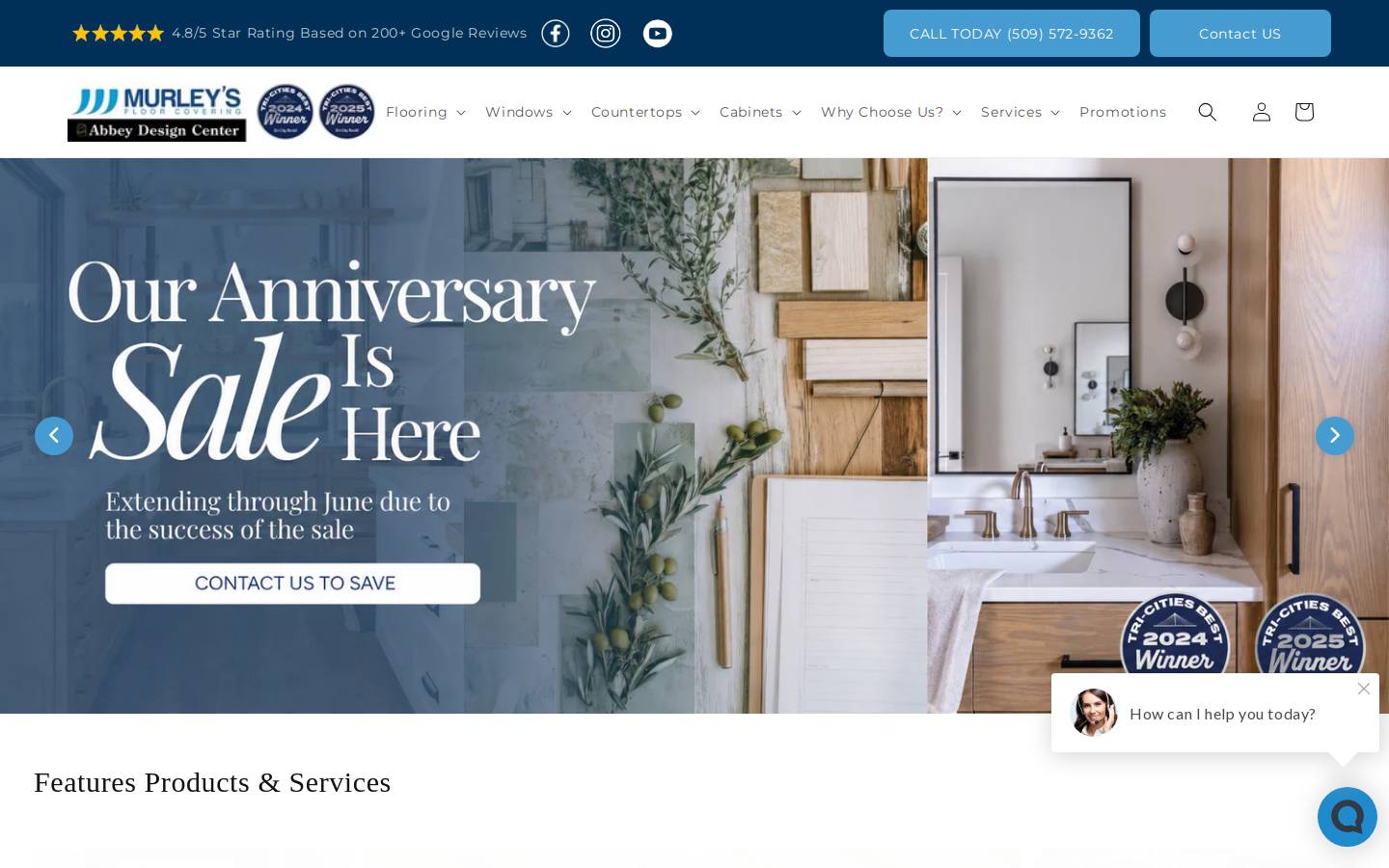 Murleysfloorcovering homepage screenshot