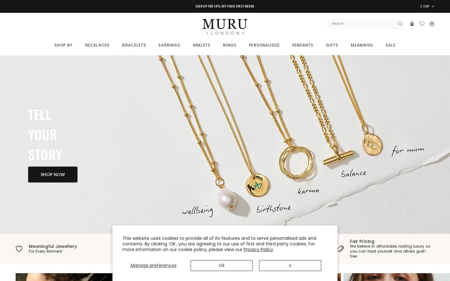 Murujewellery homepage screenshot