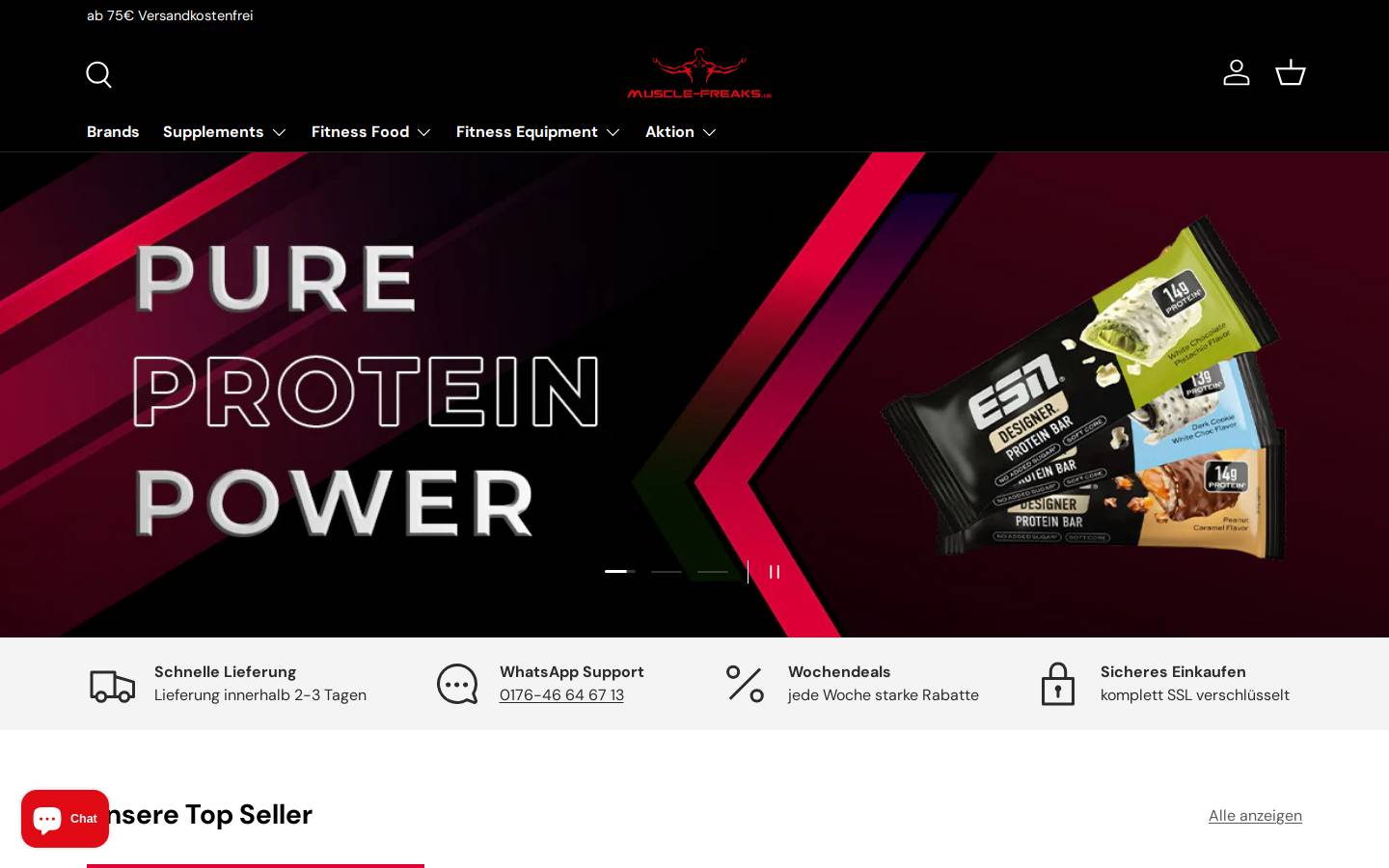 Muscle-Freaks homepage screenshot