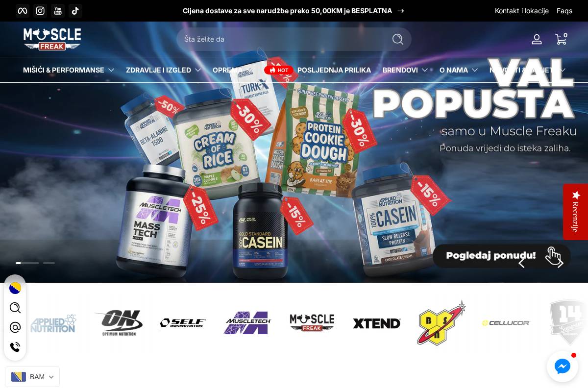 musclefreak.ba homepage screenshot