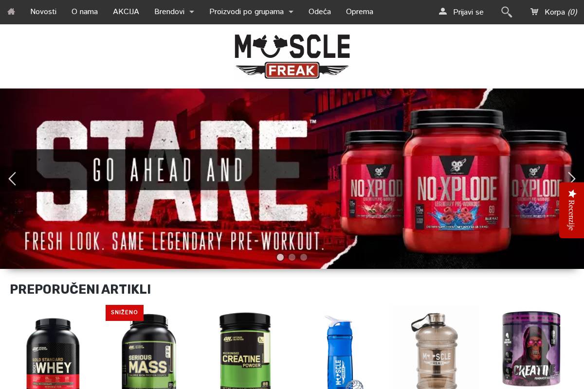 musclefreak.rs homepage screenshot