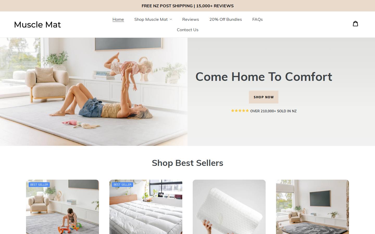 musclemat.co.nz homepage screenshot