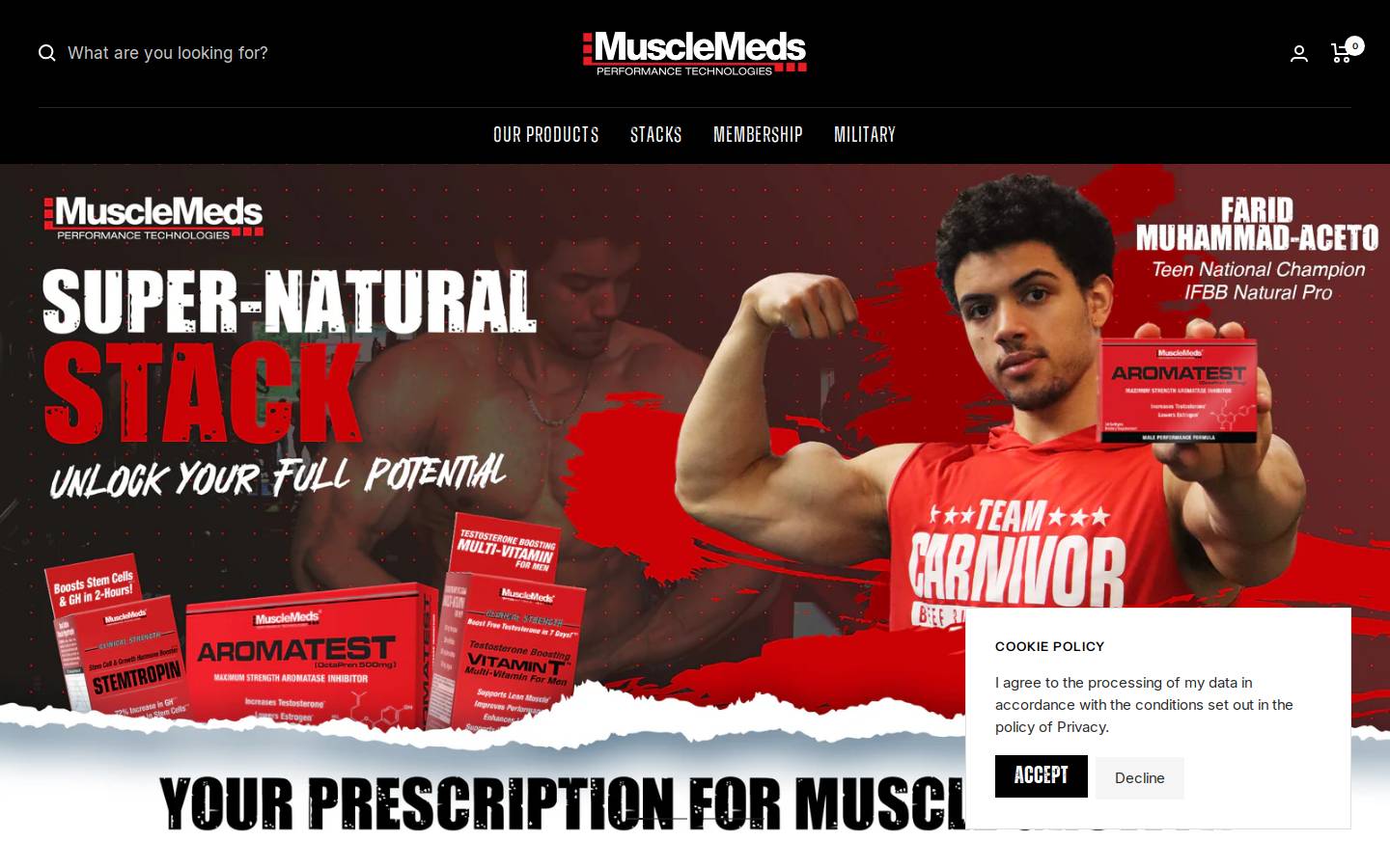 musclemedsrx.com homepage screenshot