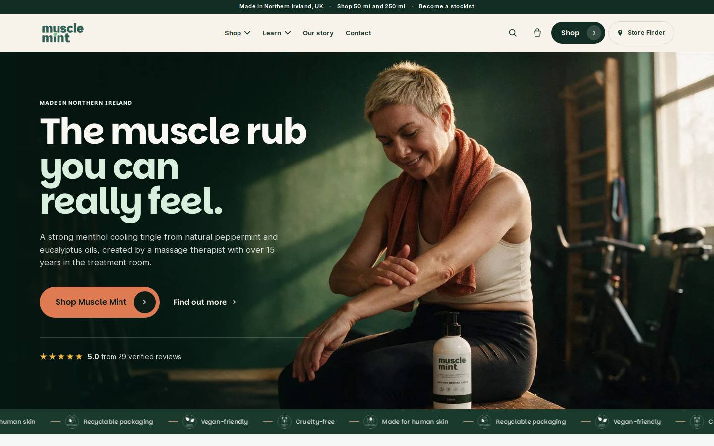 musclemint.co homepage screenshot