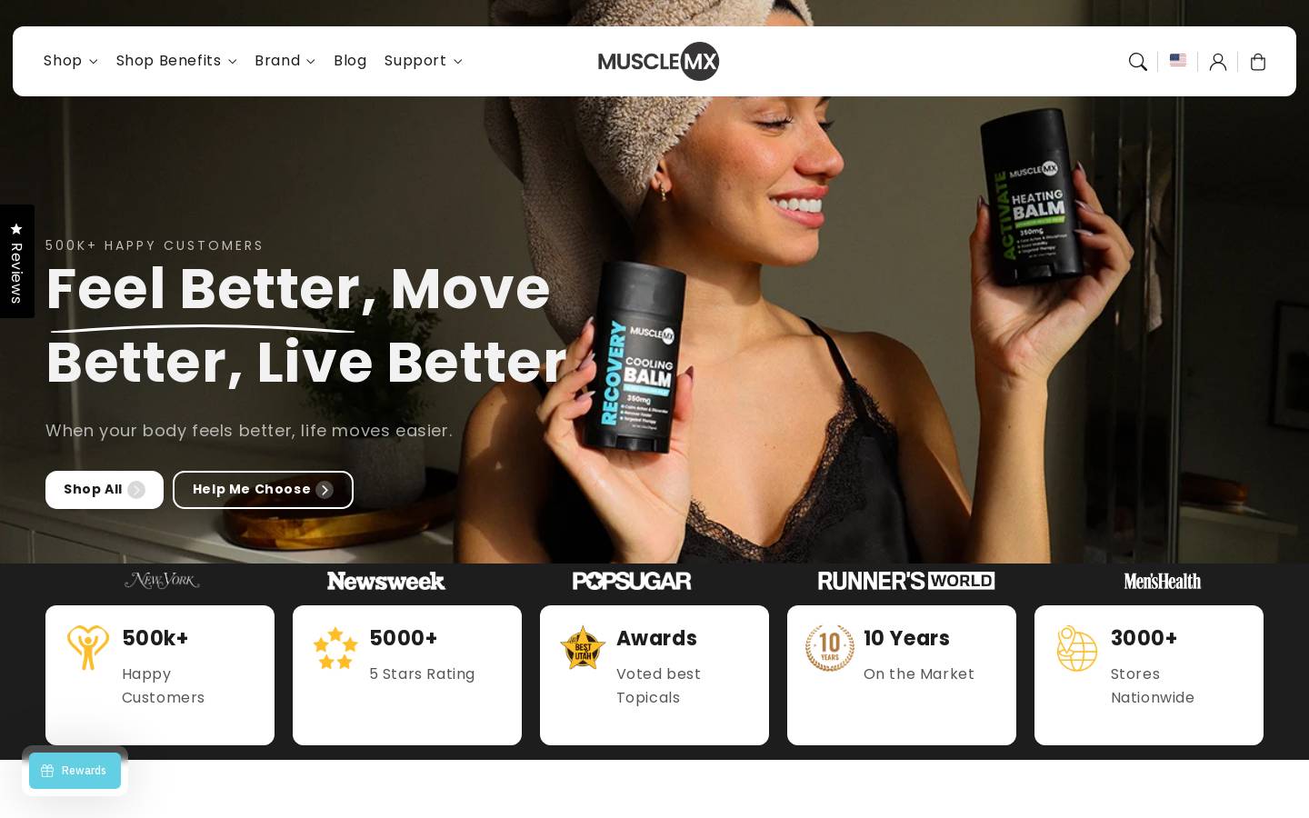 Muscle MX homepage screenshot